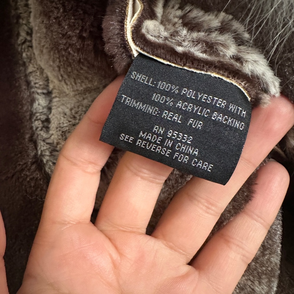 Cream Real Fur Trim Jacket - Picture 6 of 7